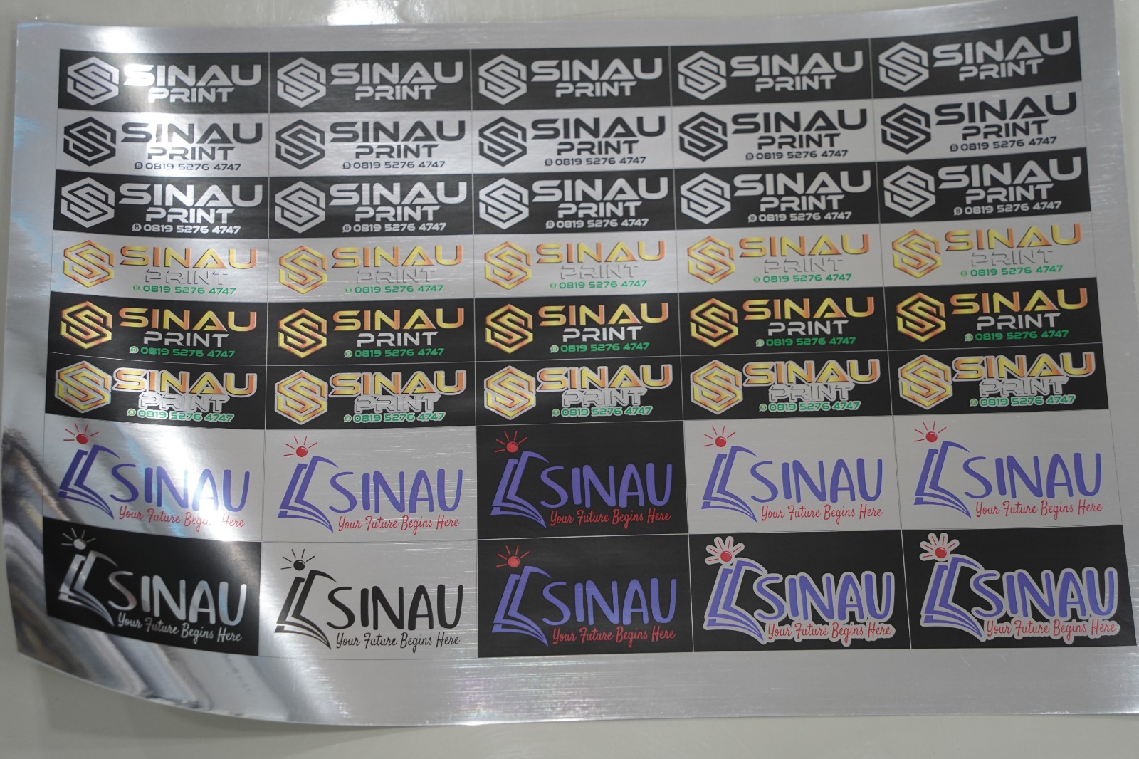Stiker Gold dan Silver A3+